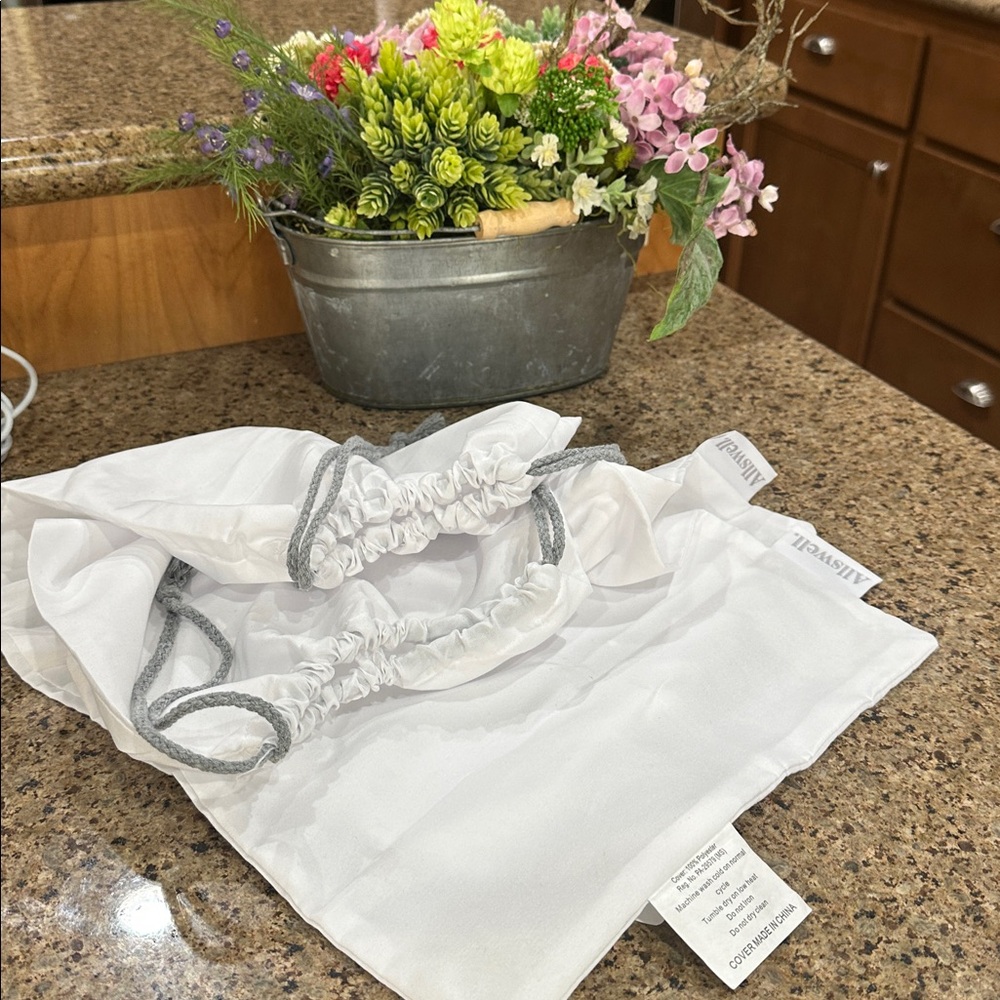 Set of two Allswell Cotton gathered dust bags, brand new